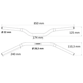 ACCOSSATO Aluminium Handlebar 28,6 mm