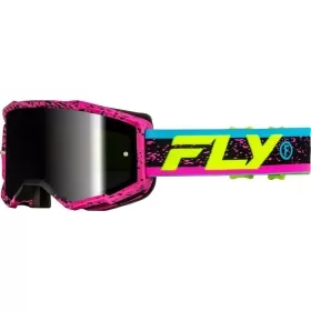 FLY RACING Zone Goggle Black/Grey - Red Mirror/Smoke Lens