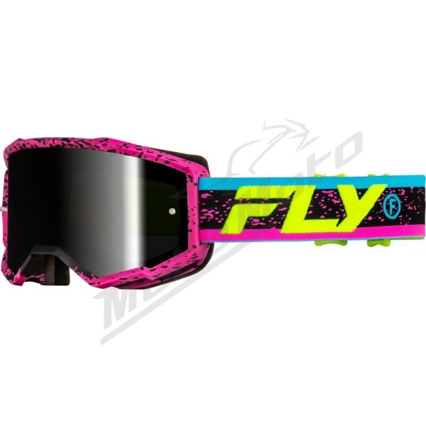 FLY RACING Zone Goggle Black/Grey - Red Mirror/Smoke Lens