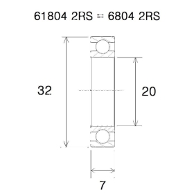 BLACK BEARING B5 Bearing 20x32x7 mm 6804-2RS
