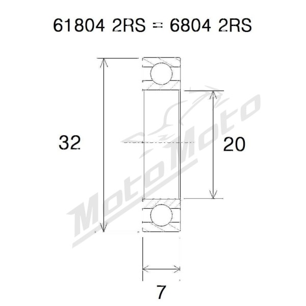 BLACK BEARING B5 Bearing 20x32x7 mm 6804-2RS