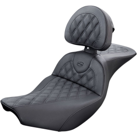 SADDLEMEN Road sofa Lattice Stitch Seat Black With Backrest Indian Chief / Cheiftain / Roadmaster / Springfield 1810-1890 14-25
