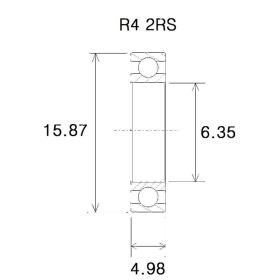 BLACK BEARING B3 Bearing 6.35x15.88x4.98 mm R4-2RS