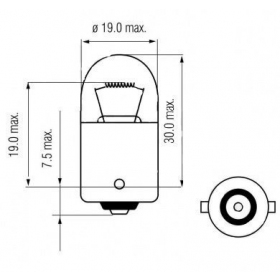 Lemputė BOSMA BA15S 12V 10W