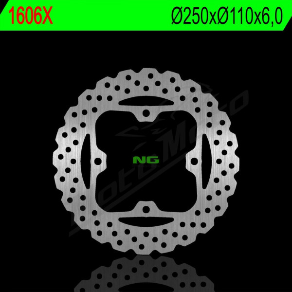 NG Rear Fixed Brake Disc 250X110X6.0mm Kawasaki KLZ / Z / ZZR 1000-1400cc 06-22