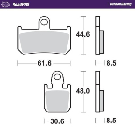 MOTO-MASTER Carbon Racing Front Brake Pads Yamaha MT-01 / MX / R1 1000-1700 07-16