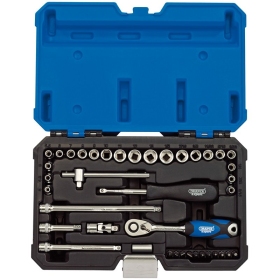 DRAPER Metric & Inch 1/4” Sockets & Ratchet Set 40pcs