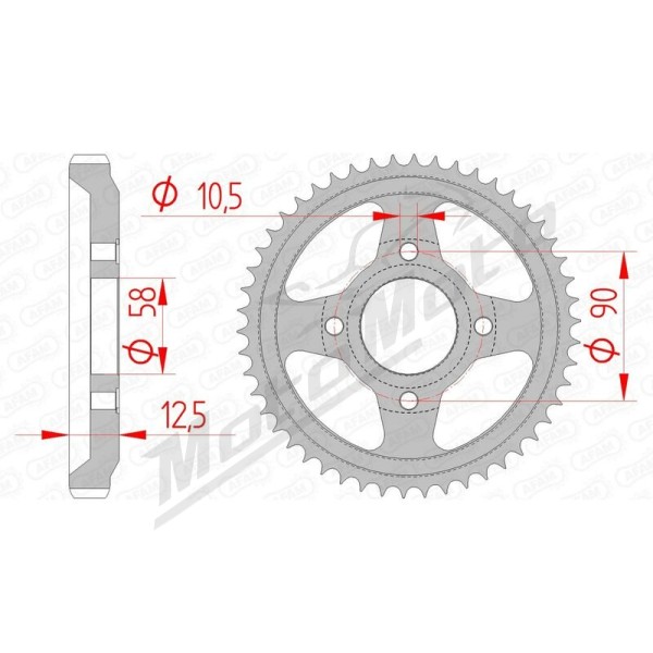 AFAM Steel Standard Rear Sprocket 428 50 teeth HONDA XL / NX / CLR 125cc 83-97