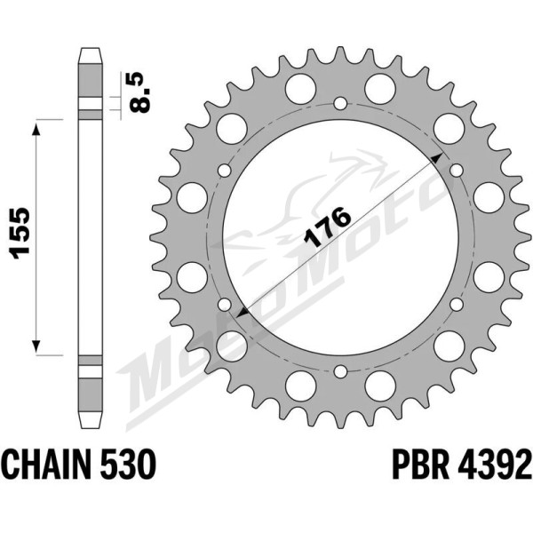 JT/PBR Chain kit reinforced 530Z3 18/45 Triumph Tiger 1050 13-21