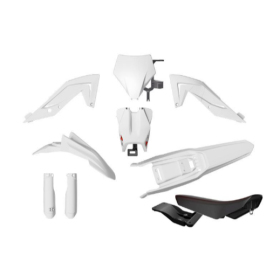Racetech Plastic Set + seat Talaria MX4 / MX5 / TL4000 / TL5500 23-25 White/Black