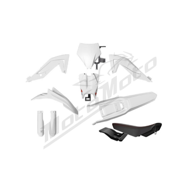 Racetech Plastikų komplektas + sėdynė Talaria MX4 / MX5 / TL4000 / TL5500 23-25 Balta/Juoda