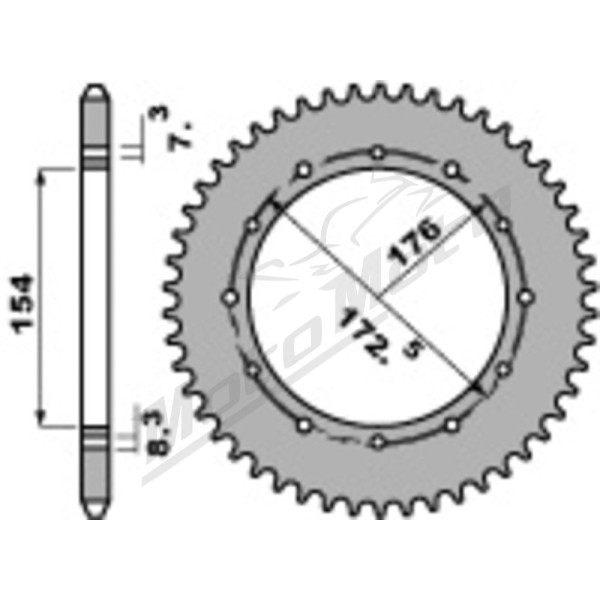 PBR Ultra-Light Aluminium Rear Sprocket 2S - 520 47T