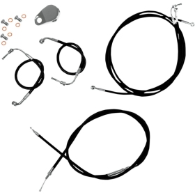 LA CHOPPERS Standard Black Vinyl Handlebar Cable/Brake Line Kit Harley Davidson 1584-1800 08-13