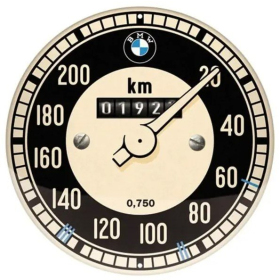 TIN SIGN ROUND BMW - TACHOMETER Ø35cm