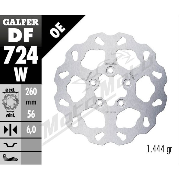 GALFER Wave® Rear Brake Rotor Harley Davidson XL / XR / XG 750-1200cc 05-21