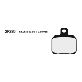 NISSIN Street /Off-Road Sintered Metal Brake pads - 2P-285ST Aprilia / Benelli / Bimota / Cagiva / Derbi / Ducati / Kawasaki / KTM / MV Agusta / Rieju / Triumph 50-1200cc 97-26