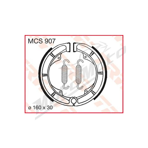 TRW Būgninių stabdžių trinkelės Suzuki DR / GN / GR / GS / GSX / GT / LS / LST-F 250-750cc 79-08