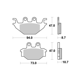Sbs stabdžių trinkelės 810SI Sintered Offroad ARCTIC CAT / CAN-AM / KAWASAKI / KYMCO