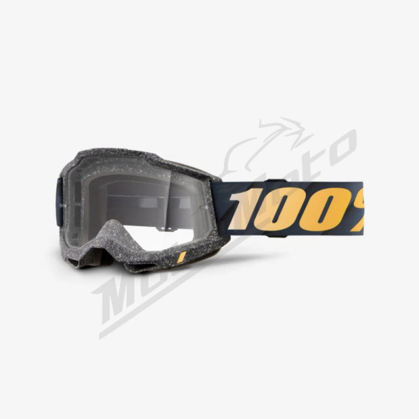 100 percent goggles model accuri 2 risland - clear lens - black / yellow
