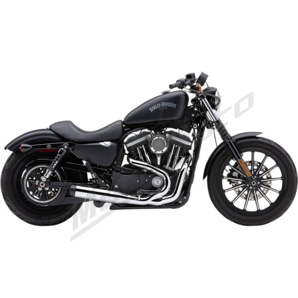 COBRA 2-into-1 El Diablo Exhaust System Chrome Harley Davidson XL 883-1200cc 07-13