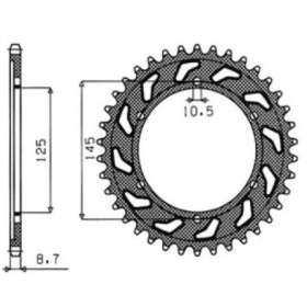 SUNSTAR SPROCKETS Rear Sprocket Yamaha FZ / FZR 600-750 85-93