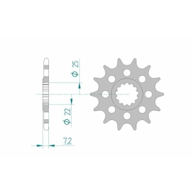 AFAM Steel Standard Front Sprocket 28404 - 520 13-17 teeth YAMAHA / KAWASAKI / SUZUKI / TRIUMPH 400-1000cc 88-25