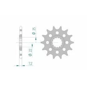 AFAM plieninė standartinė priekinė žvaigždutė 28404 - 520 13-17 dantukų YAMAHA / KAWASAKI / SUZUKI / TRIUMPH 400-1000cc 88-25
