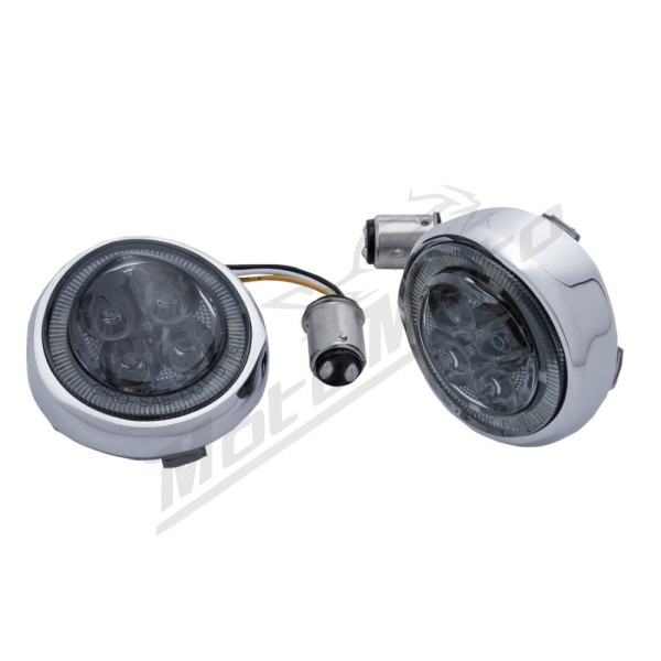 CIRO Fang® Front Turn Signal Light Inserts HARLEY DAVIDSON FLD / FLDE / FLFBS / FLHC / FLHCS / FLHR / FLHRC / FLHT / FLHTK / FLHX / FLS / FLTR / XL 883-1923 00-25