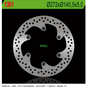 NG Rear Fixed Brake Disc 272x140.5x5mm Aprilia ETV 1000cc 01-07