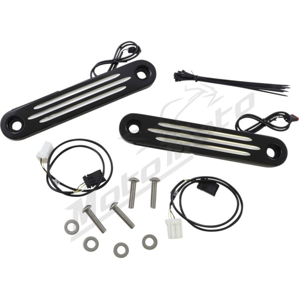 CUSTOM DYNAMICS ProBEAM® Dynamic Strips™ V2 Front Turn Signals Harley Davidson FLHT / FLHTC 1450-1800cc 06-13