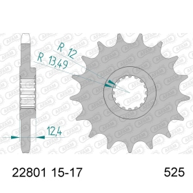 AFAM Steel Standard Front Sprocket 22801 - 525 15-17 teeth SUZUKI GSX-R 1000 17-21