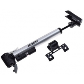 Bicycle pump with manometer + fasteners on bicycle  APEXLINK