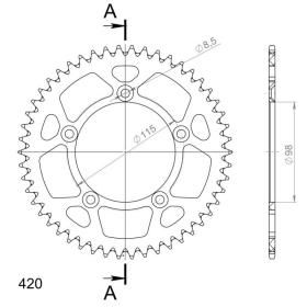 Supersprox Alu Rear sprocket KTM 60/65SX 97- Orange 50