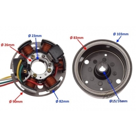 Stator ignition + flywheel AM6 / DERBI 50 2T 