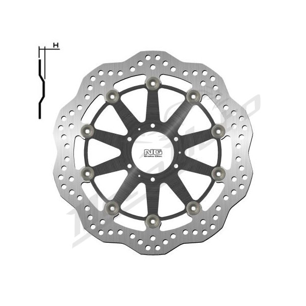 NG Front Floating Brake Disc 296X62X5mm Honda VFR / XL / CB 800-1100cc 99-16