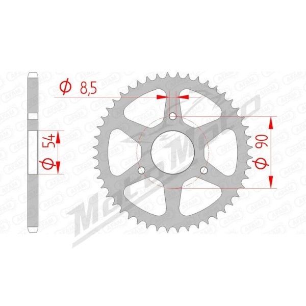 AFAM Steel Standard Rear Sprocket 420 48 teeth