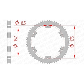 AFAM Steel Standard Rear Sprocket 428 53-57 teeth