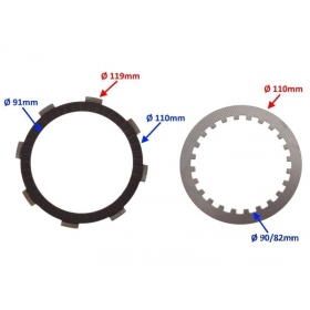 Clutch discs set ATV / CROSS / ZS154FMI 4T 3+4pcs