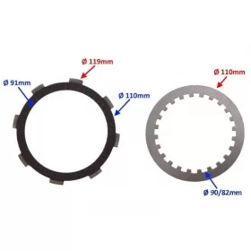 Clutch discs set ATV / CROSS / ZS154FMI 4T 3+4pcs