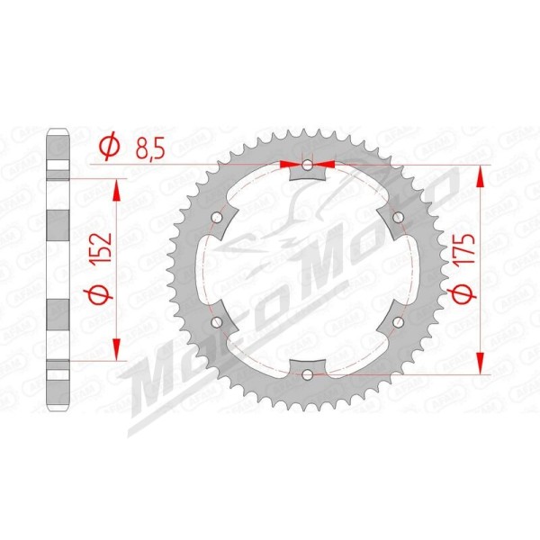 AFAM Steel Standard Rear Sprocket 428 53-57 teeth