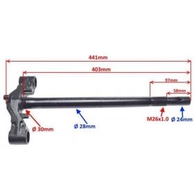 Priekinės šakės tiltelis universalus Ø30 441mm