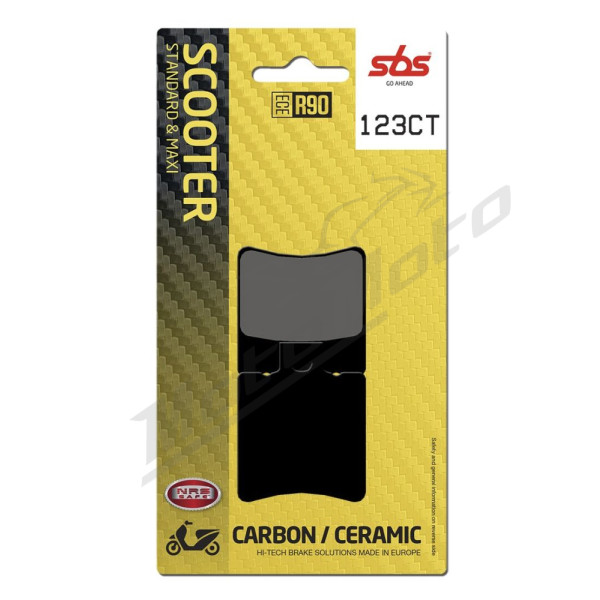 SBS "123CT Scooter Carbon Tech" organinės stabdžių trinkelės Aprilia / Benelli / Beta / Gilera / Honda / Malaguti / Yamaha 50-150cc 92-19