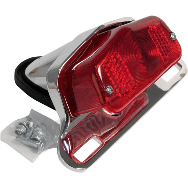 EMGO Lucas-Style universal Taillight with Chrome Bracket 114.3x50.8mm.