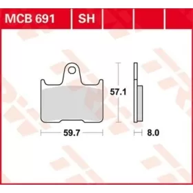 TRW SH Series Sindered Rear Brake Pads Harley Davidson / Honda / Kawasaki / MZ 400-1400cc 96-22