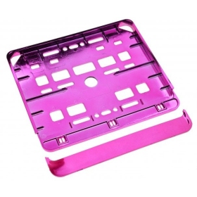 Number plate frame (metallic) 173x198mm Pink