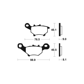 TECNIUM Scooter Organic Brake pads Yamaha JOG 50 RR 2003