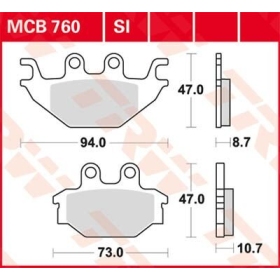 TRW SI Series Sindered Off-Road Brake Pads Adly / Aeon / Arctic Cat / Cectek / Kawasaki / Kymco / Sym / TGB 200-700cc 04-25