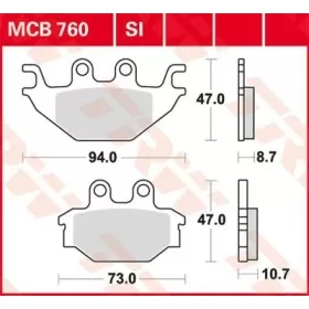 TRW SI Series Sindered Off-Road Brake Pads Adly / Aeon / Arctic Cat / Cectek / Kawasaki / Kymco / Sym / TGB 200-700cc 04-25