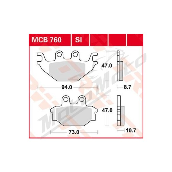 TRW SI Series Sindered Off-Road Brake Pads Adly / Aeon / Arctic Cat / Cectek / Kawasaki / Kymco / Sym / TGB 200-700cc 04-25
