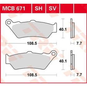TRW SH Series Sindered Rear Brake Pads BMW / Ducati / Moto Guzzi / Triumph / Victory 750-2300cc 99-24